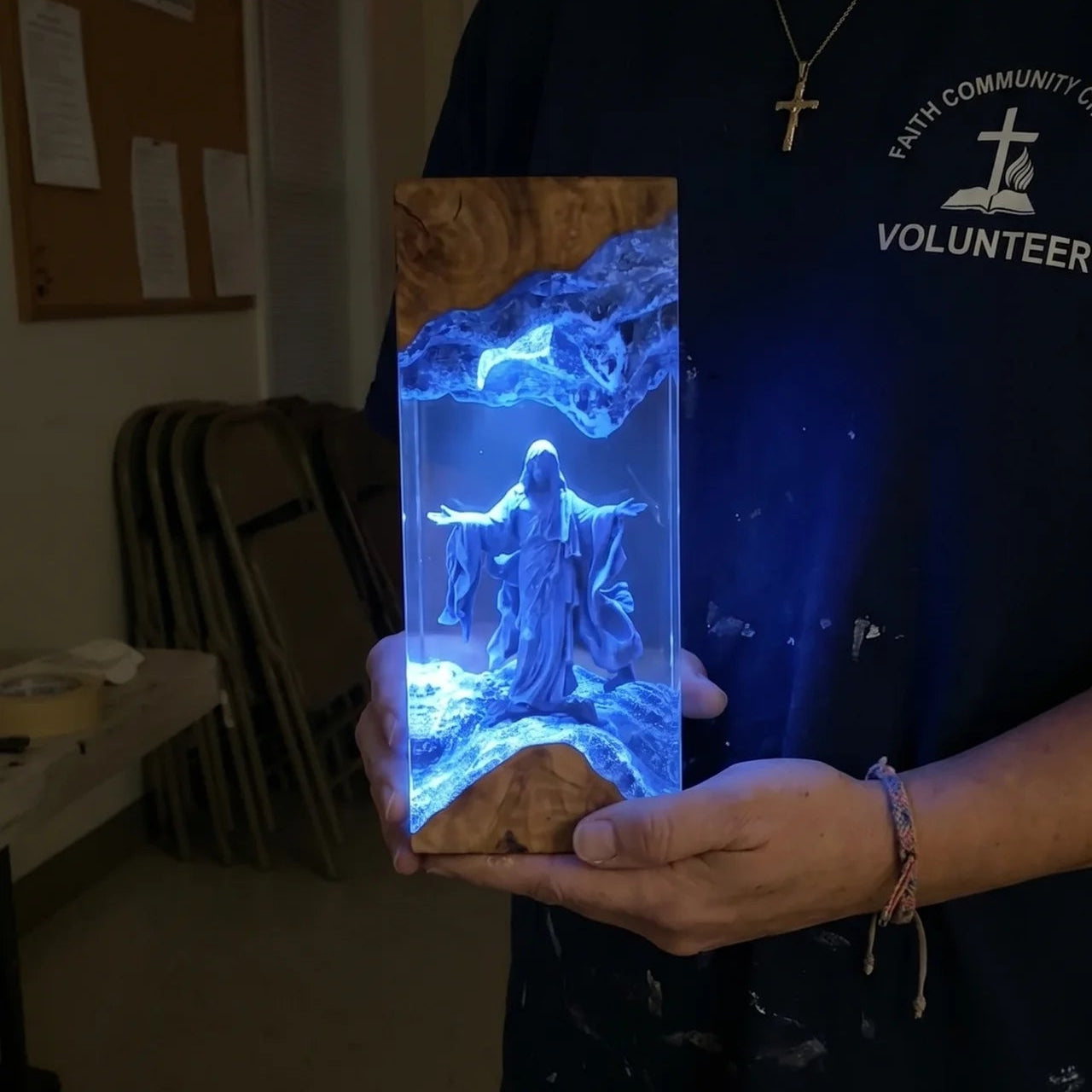 Divine Light Jesus Resin Art Lamp