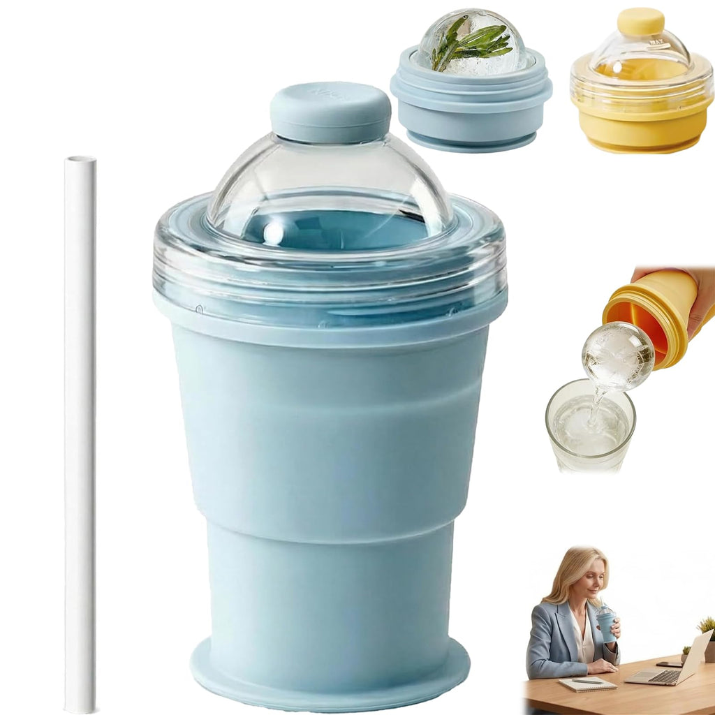 2-in-1 Collapsible Silicone Ice Ball Maker Cup