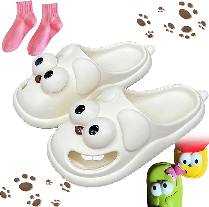 Funny 3D Dog Tongue Slides | Soft EVA House Slippers for Couples & Friends