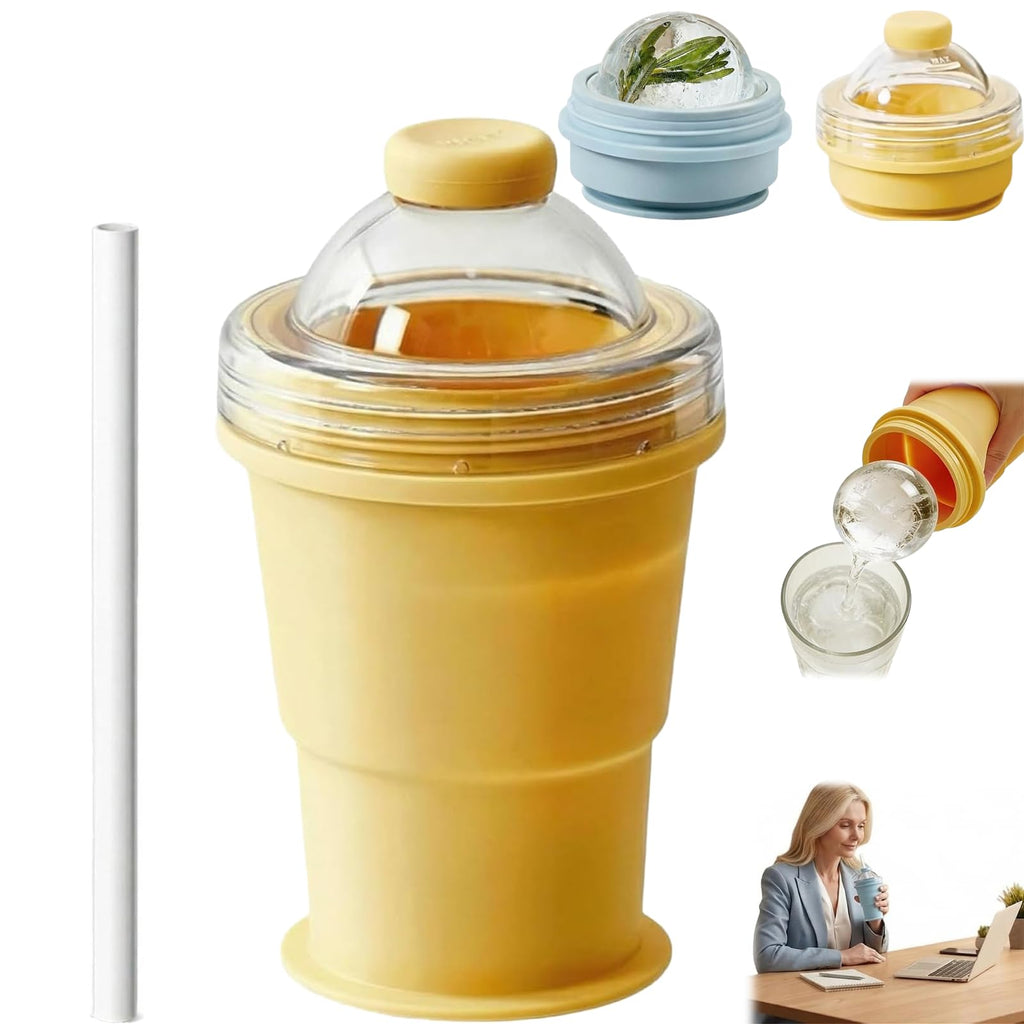 2-in-1 Collapsible Silicone Ice Ball Maker Cup