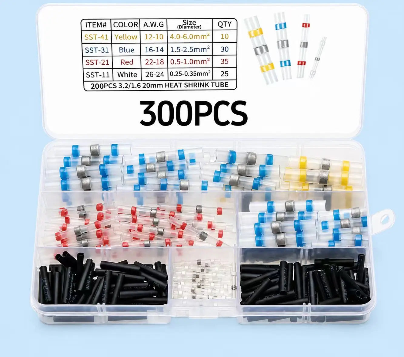 300PCS Waterproof Solder Seal Wire Connectors Kit