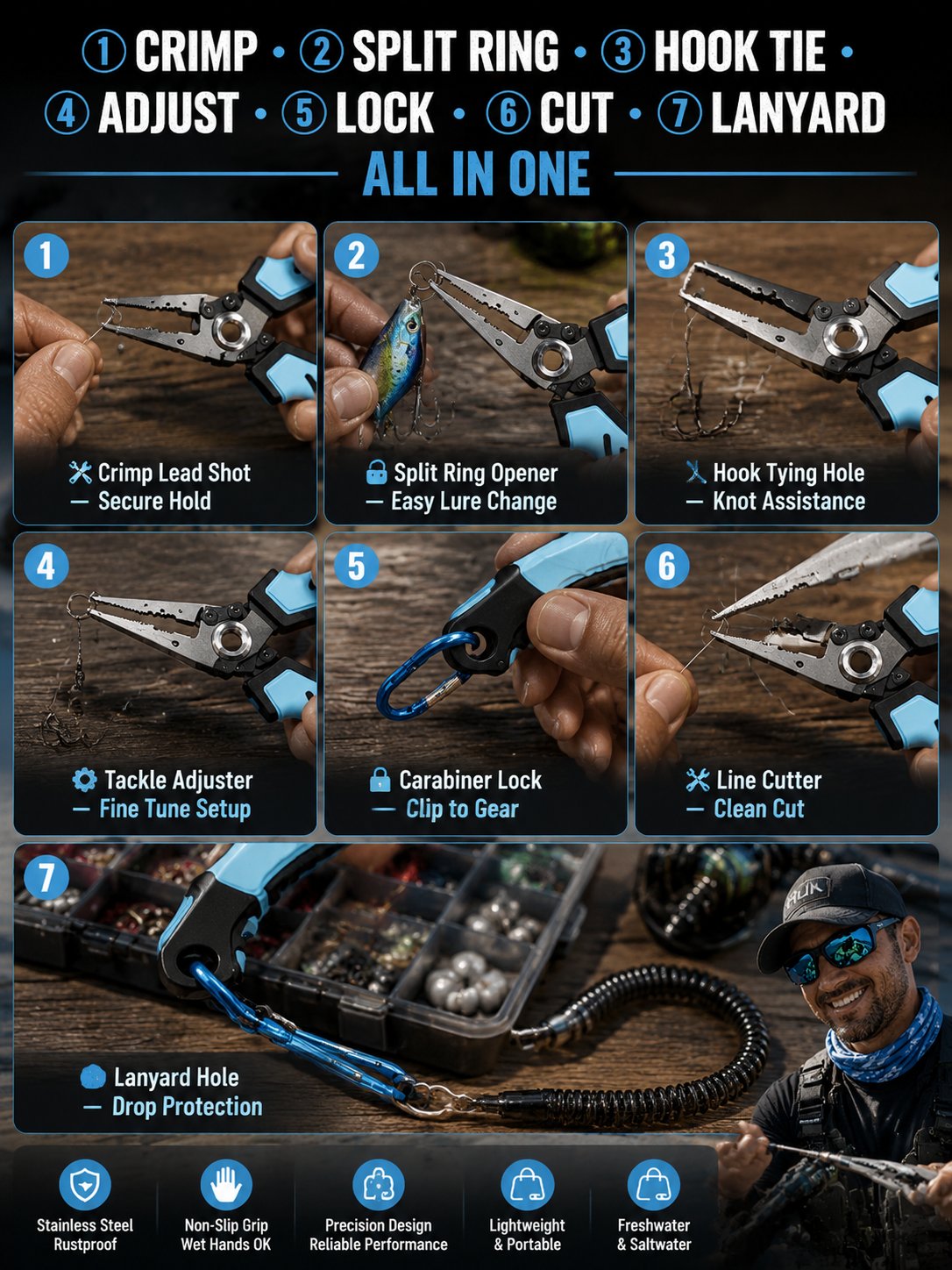 7-in-1 Multifunctional Fishing Pliers