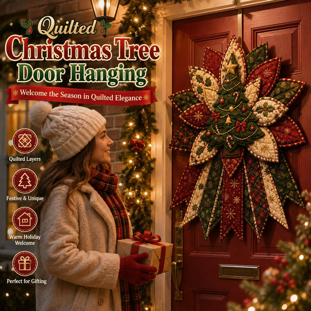 Holiday Celebration 50% OFF  – Festive Quilted Christmas Door Hanging DIY Sewing Kit