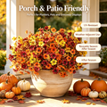 Fall Artificial Flower Halloween 12pcs, UV Resistant Colorful Fake Flower