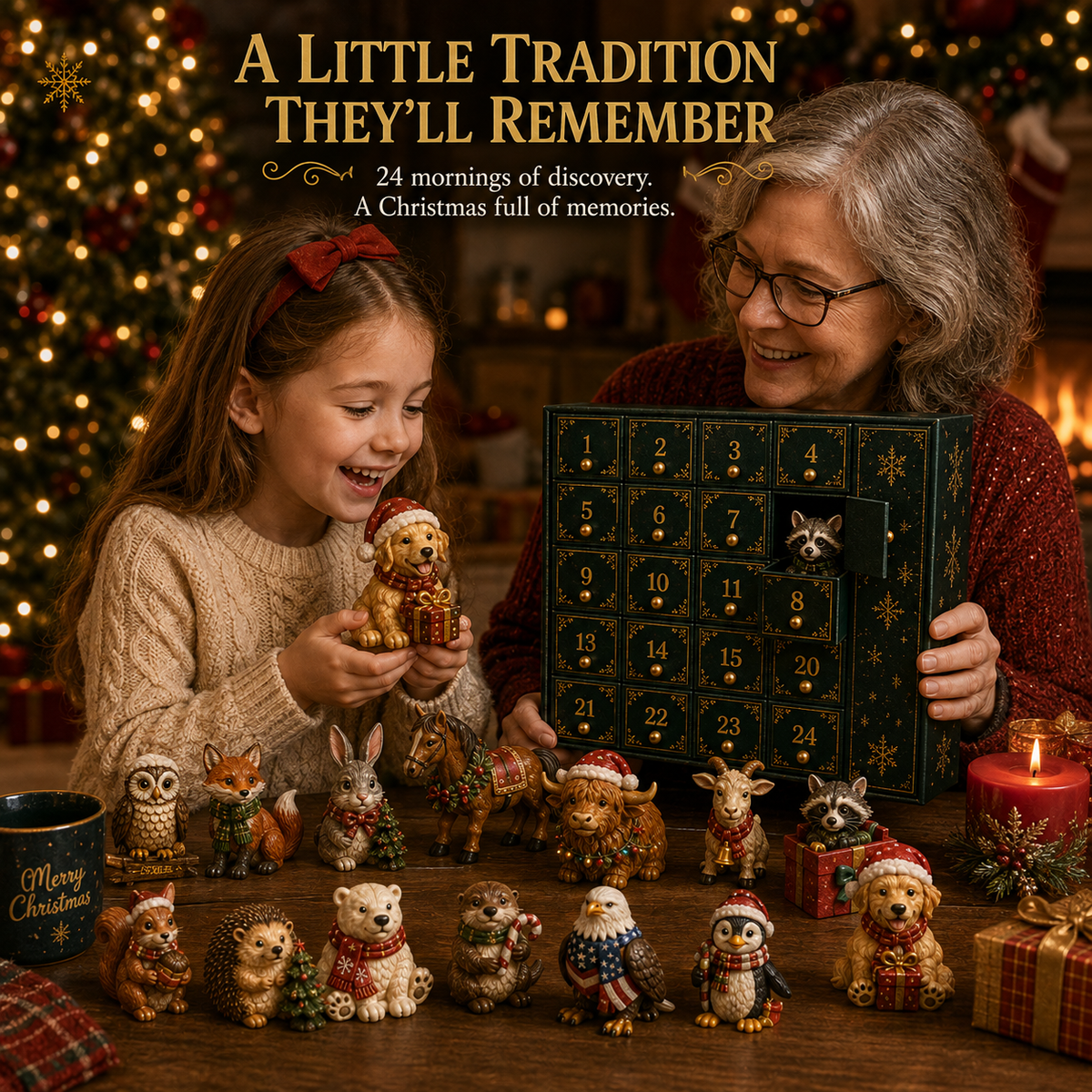 Collectible Christmas Animal Advent Calendar-24 Days · 24 Holiday Animal Friends · 24 Little Christmas Memories