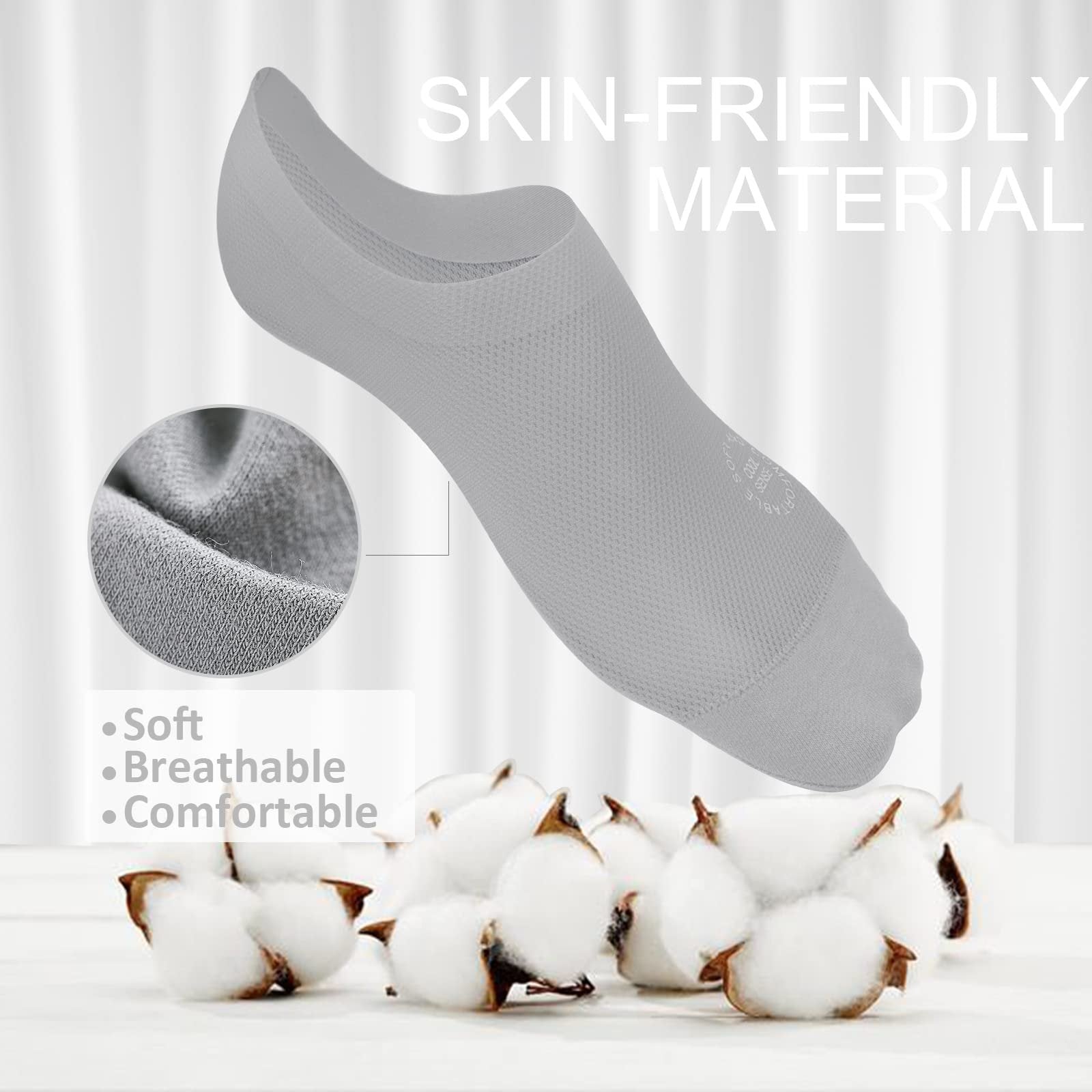 3-Pair Invisible Grip Socks Pack Breathable | Low-Cut | Anti-Slip | Sweat-Absorbing
