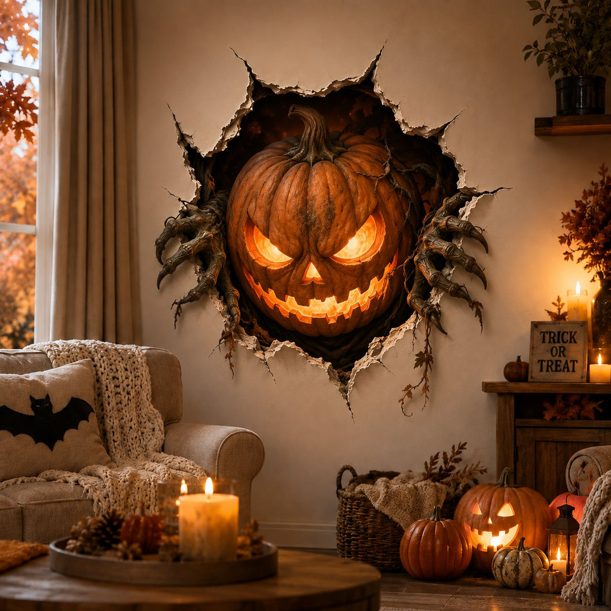 Last Day 50% OFF-Halloween Break-In 3D Wall Decals