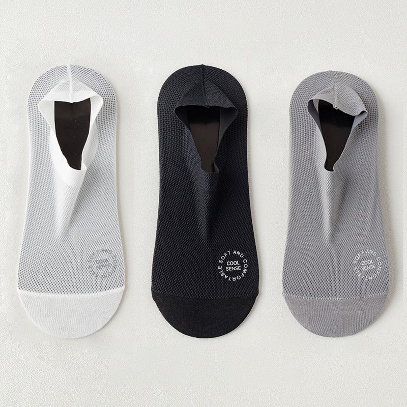 3-Pair Invisible Grip Socks Pack Breathable | Low-Cut | Anti-Slip | Sweat-Absorbing