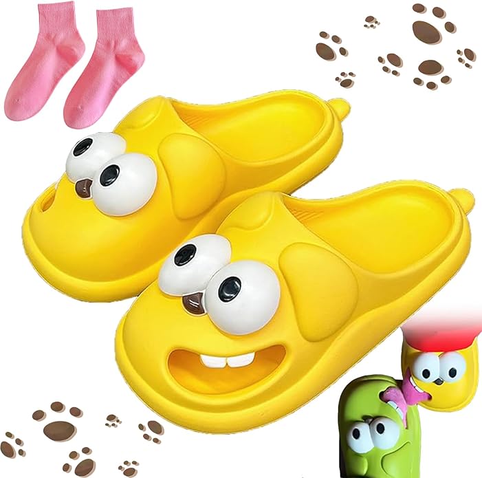 Funny 3D Dog Tongue Slides | Soft EVA House Slippers for Couples & Friends