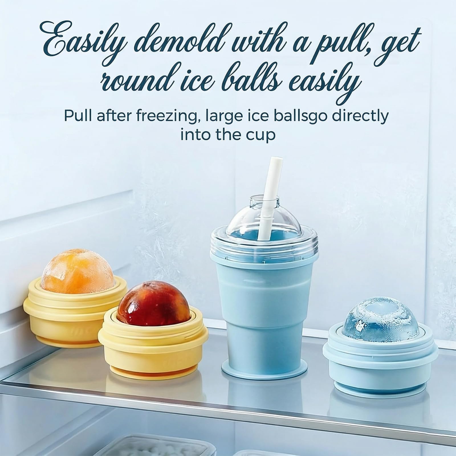 2-in-1 Collapsible Silicone Ice Ball Maker Cup