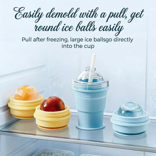 2-in-1 Collapsible Silicone Ice Ball Maker Cup