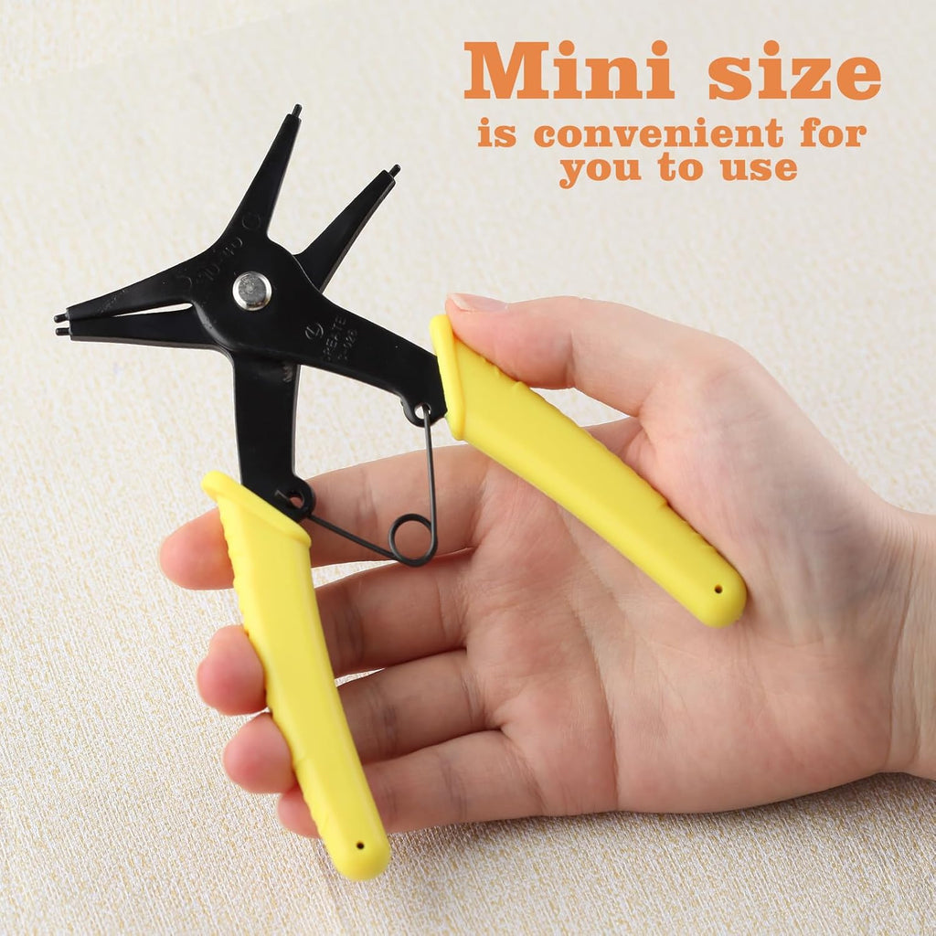 2-in-1 Snap Ring Pliers - Internal & External Circlip Pliers for 10-40mm Snap Rings