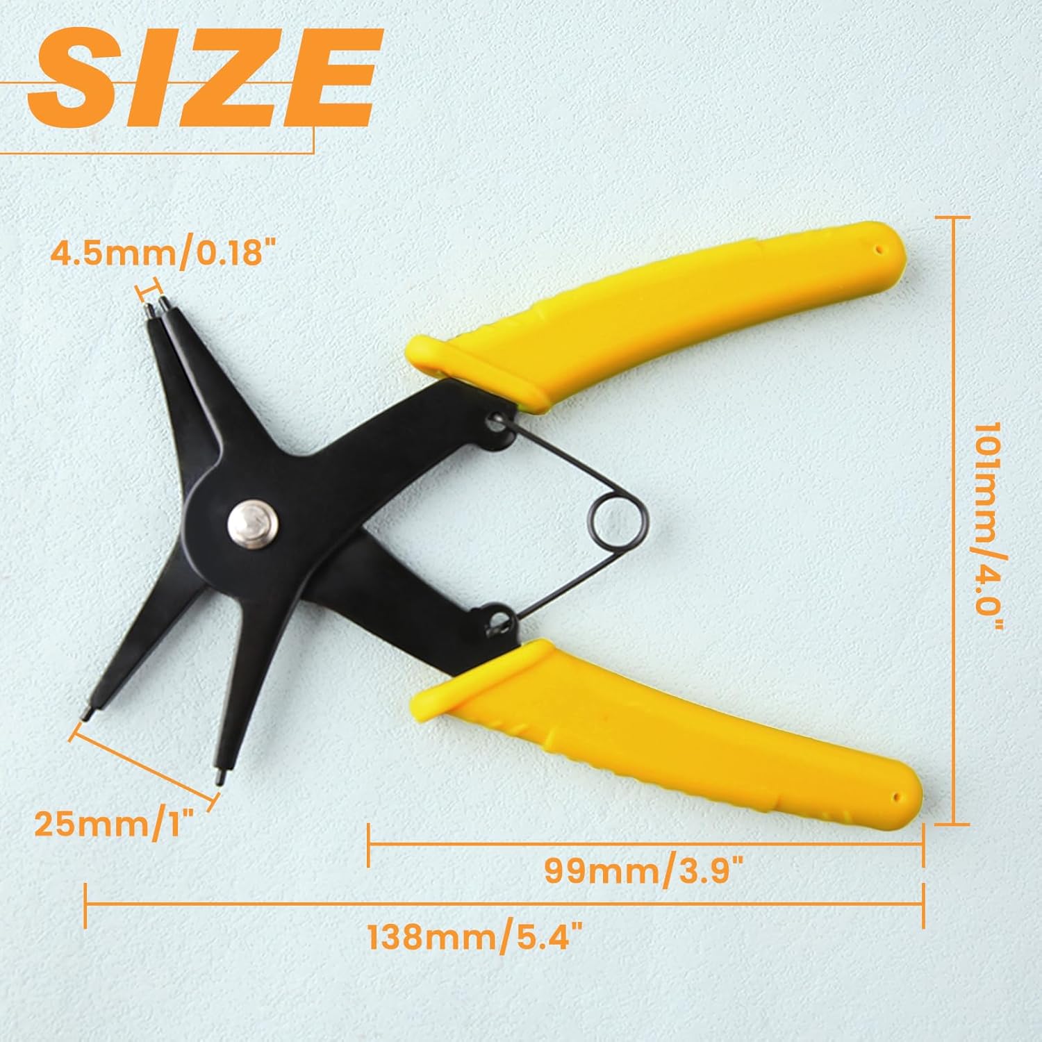 2-in-1 Snap Ring Pliers - Internal & External Circlip Pliers for 10-40mm Snap Rings