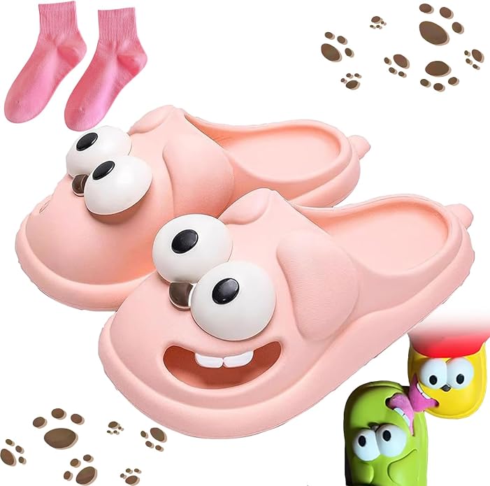 Funny 3D Dog Tongue Slides | Soft EVA House Slippers for Couples & Friends