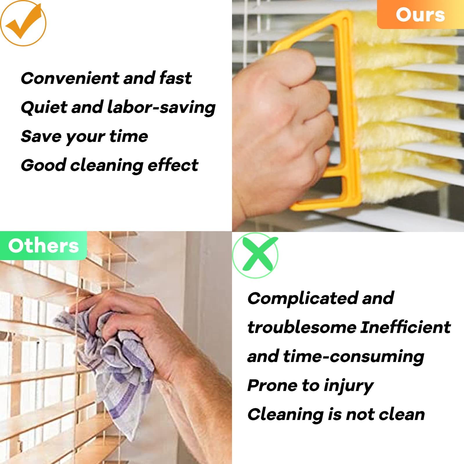4 Pcs Microfiber Blind Cleaner Duster Tool for Window & Air Vent