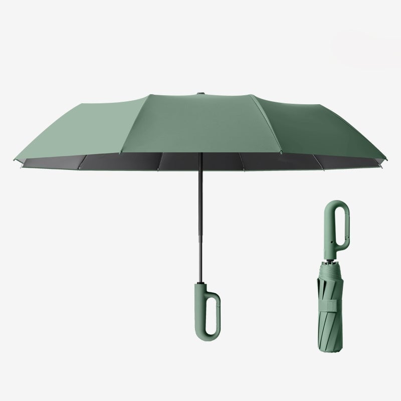 Creative Ring Buckle Windproof Reinforced Umbrella – Automatic Folding Sun & Rain Umbrella