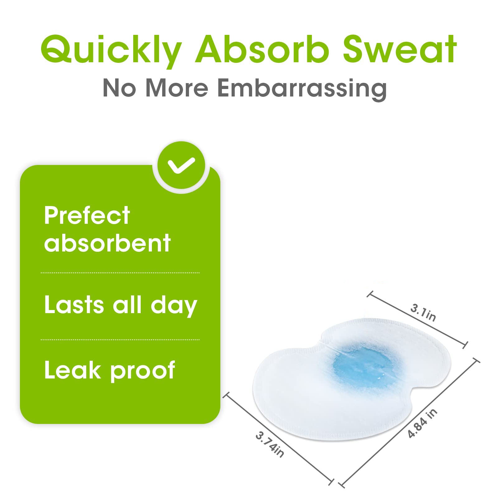 100PCS Disposable Underarm Sweat Pads