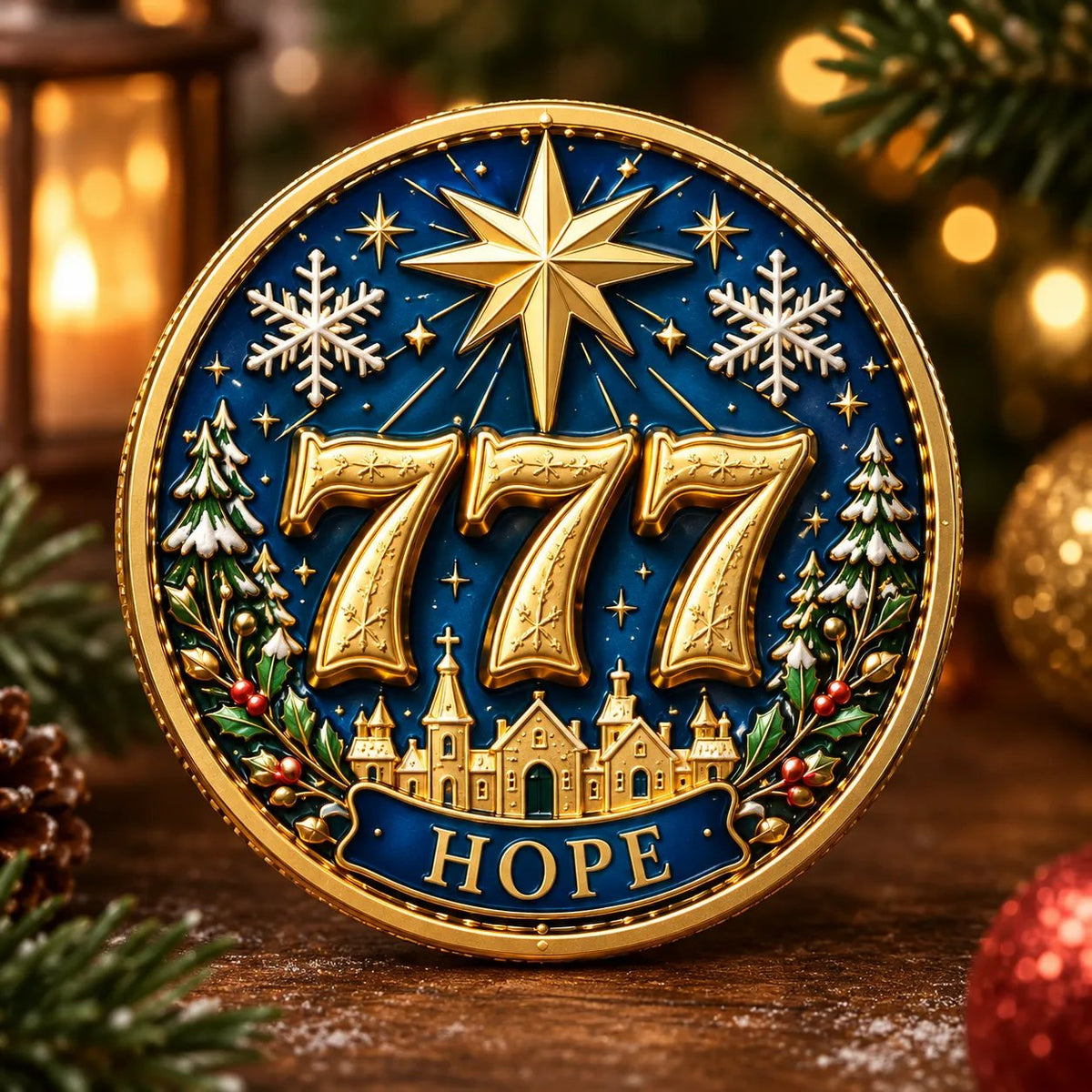 Lucky 777 Christmas Blessing Coin — Holiday Collectible Keepsake  - image 4