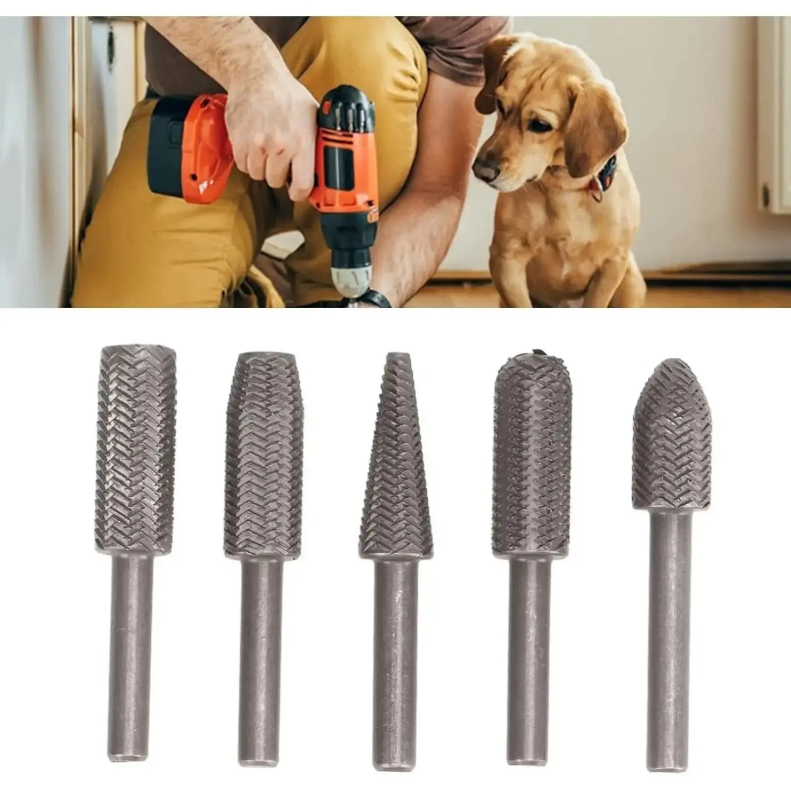 Free Shipping5PCS Tungsten Carbide Rotary File Set – Fast Shaping, Carving & Grinding