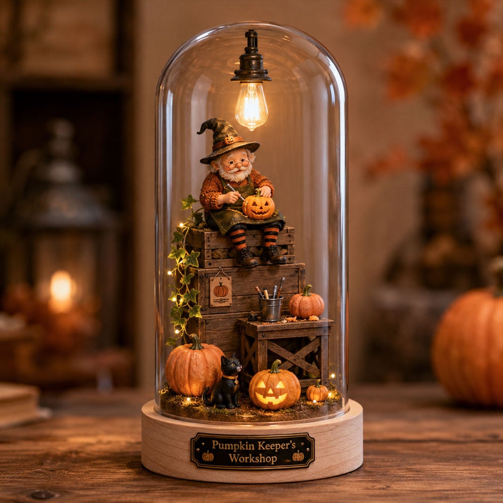 Last Day 49% OFF – Halloween Glass Dome Miniature Scene Ambient Lamp