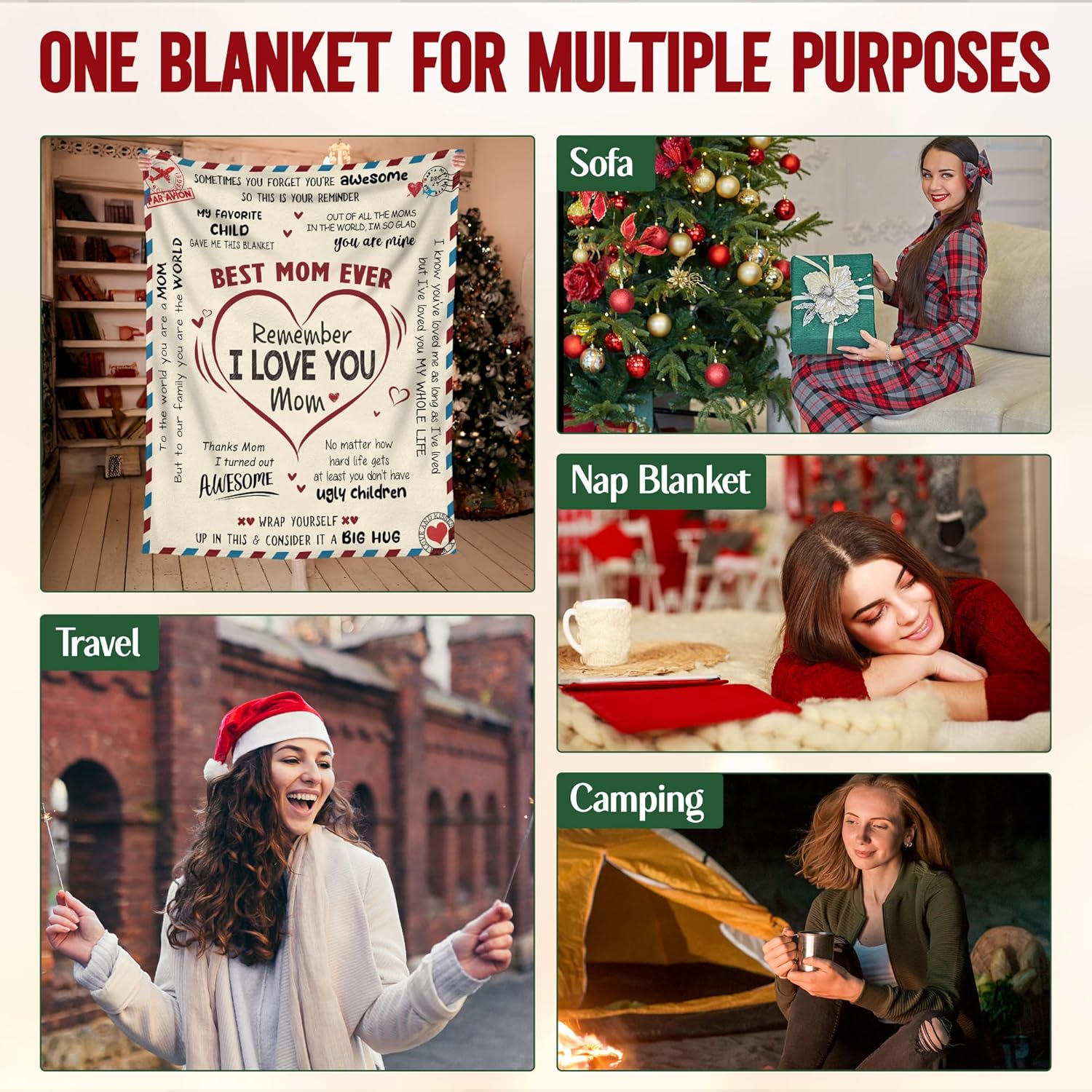Best Mom Ever - I Love You Mom Throw Blanket (100*70 CM)