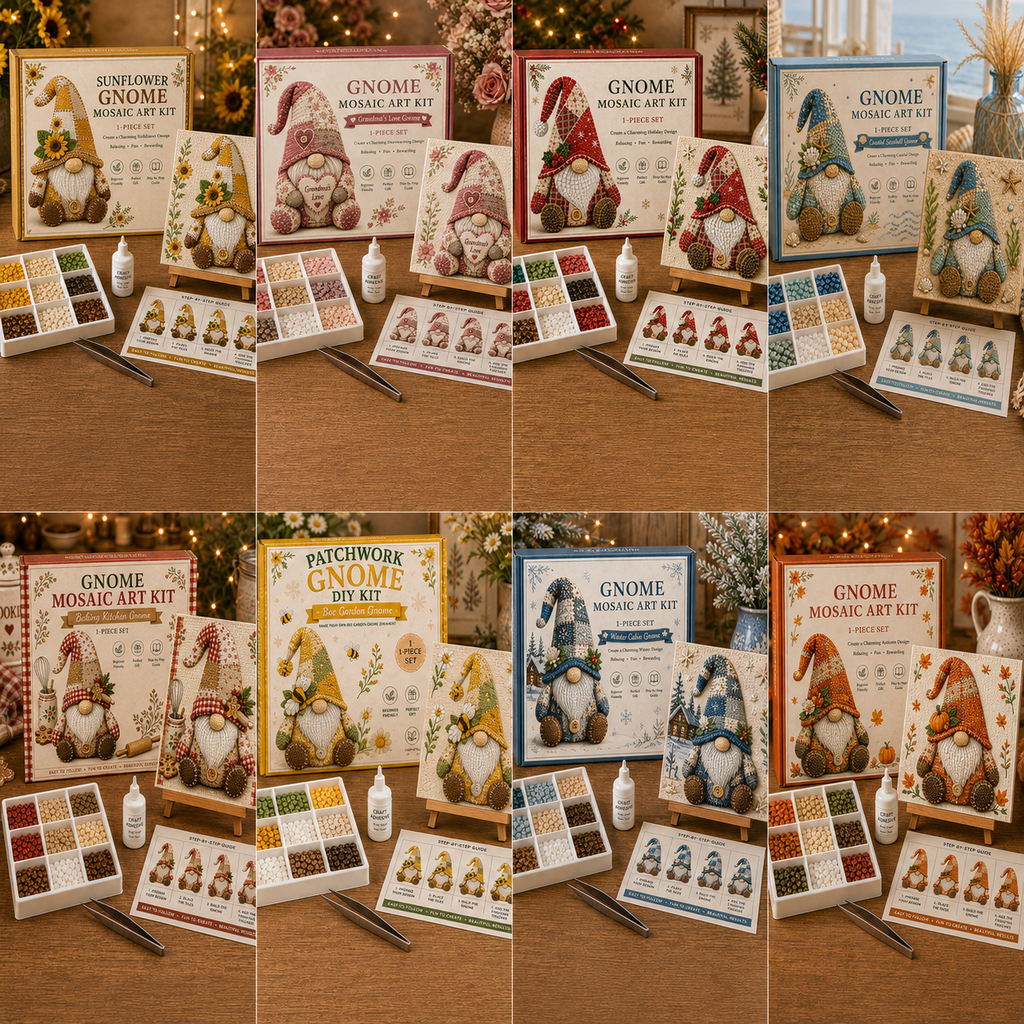 Last Day BUY 3 GET 1 FREE Gnome Mosaic Art Kit – Create Your Own Charming Handmade Masterpiece
