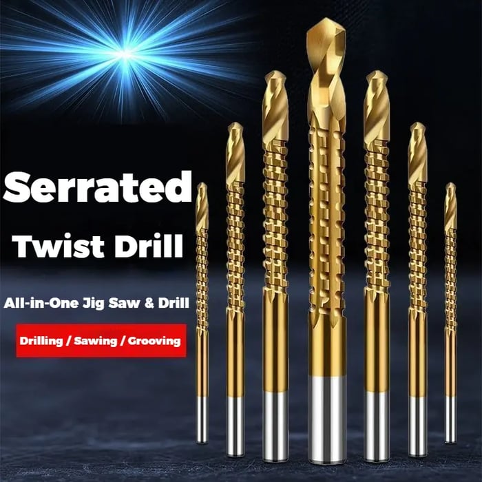 6PCS Titanium-Plated High-Speed Steel Drill Bits Set