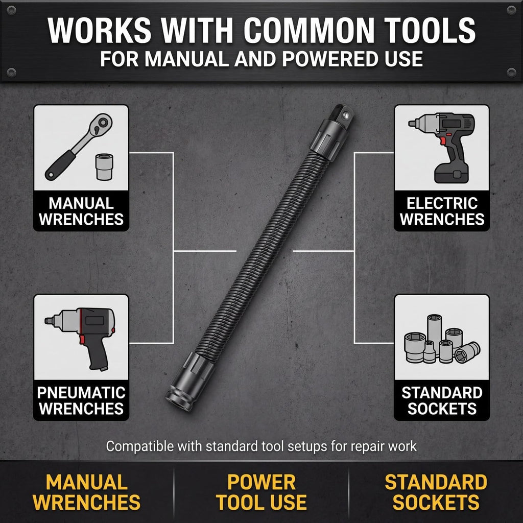1/2" Drive Flexible Socket Extension Bar & Universal Joint Set