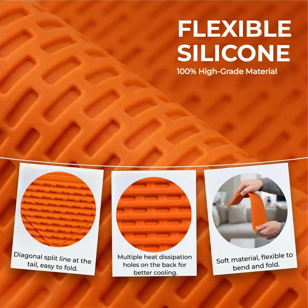 Flexible Silicon Phone Holder, Bendable Rollable Foldable Design