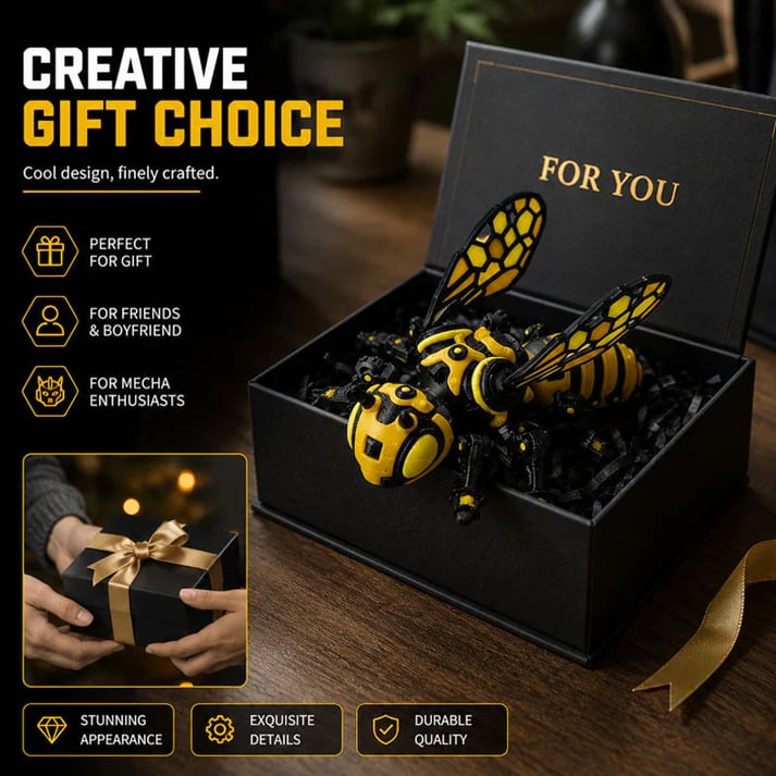 Cyber Mechanical Bee Figurine