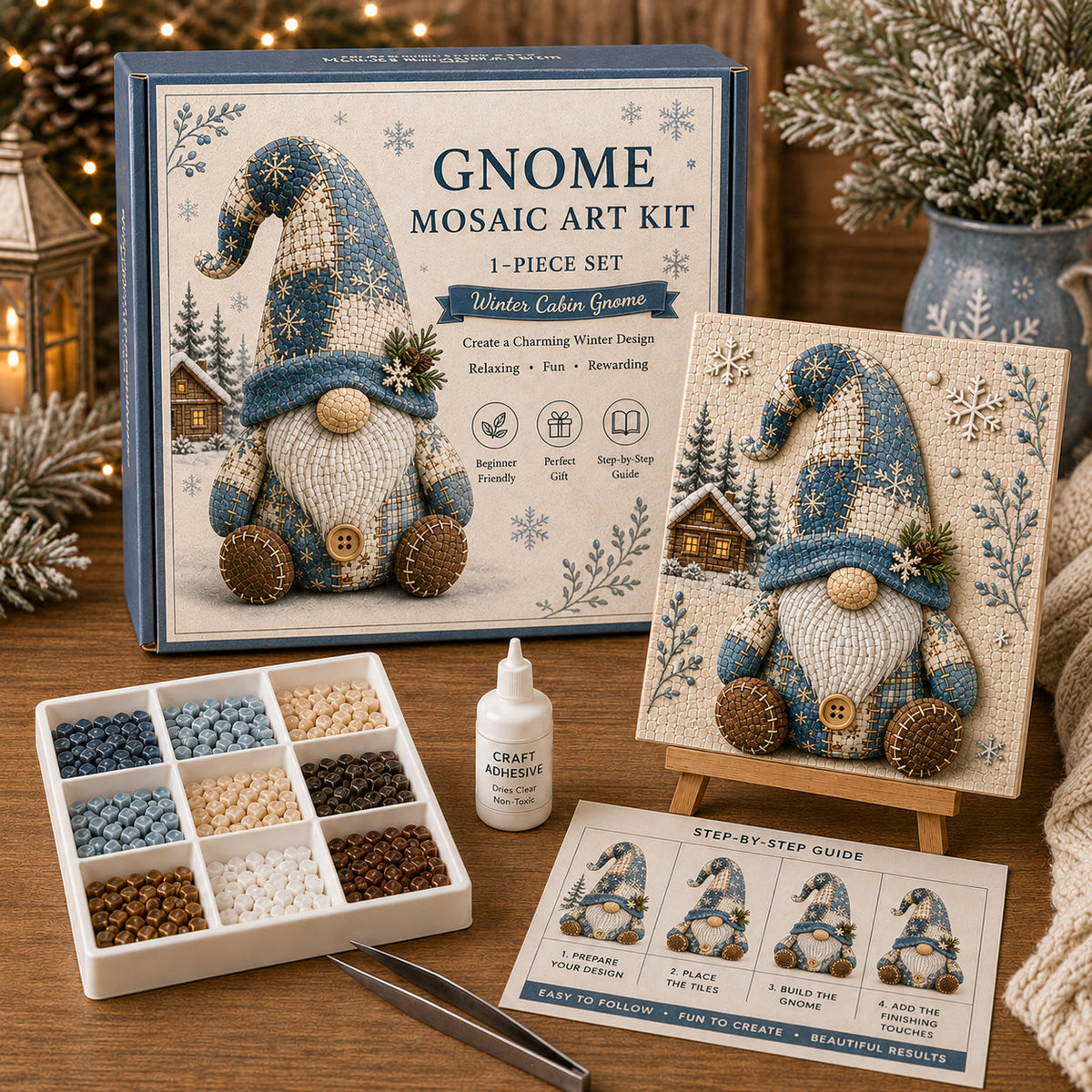 Last Day BUY 3 GET 1 FREE Gnome Mosaic Art Kit – Create Your Own Charming Handmade Masterpiece