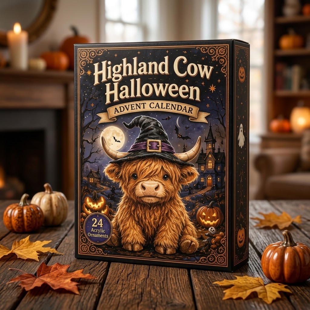 Highland Cow Halloween Advent Calendar 2026 – 24-Day Spooky Countdown Blind Box