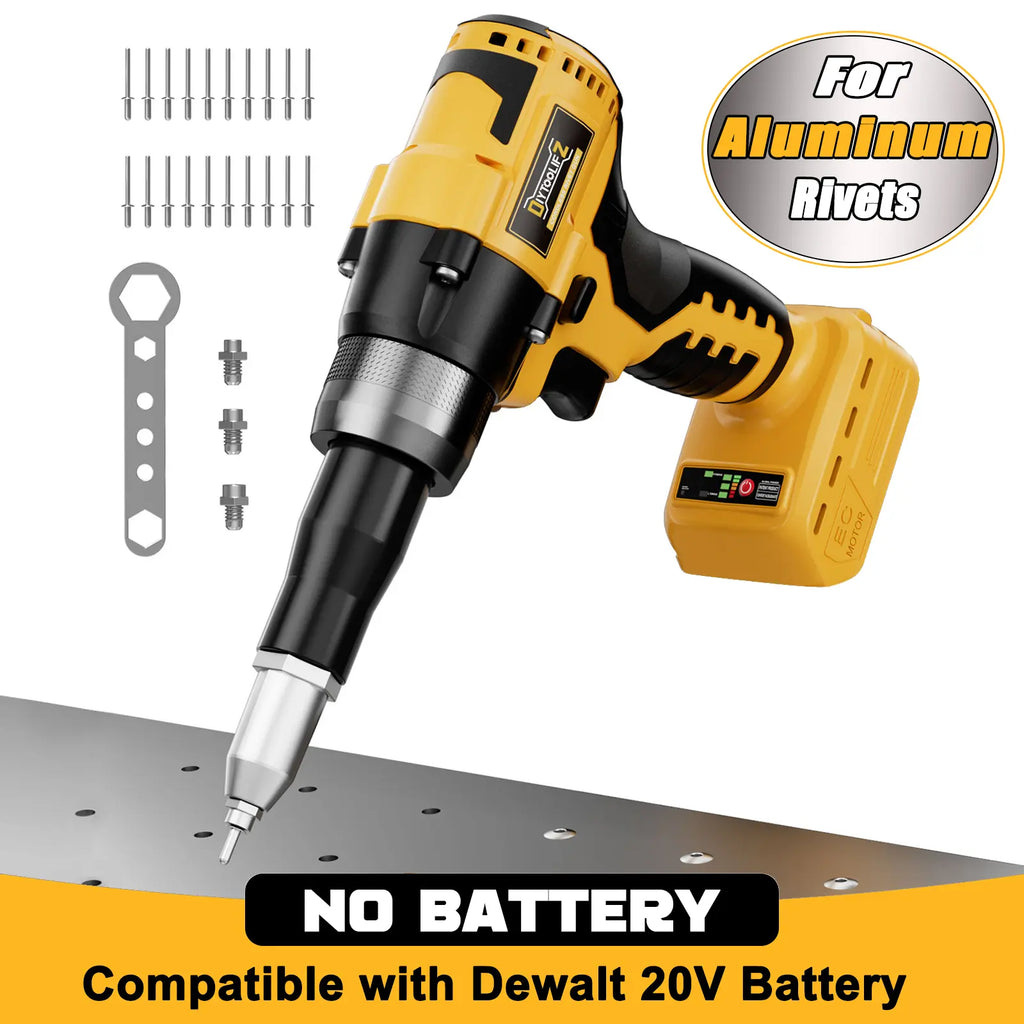 Cordless Electric Pop Rivet Gun Compatible with Milwaukee/Makita/Dewalt Battery