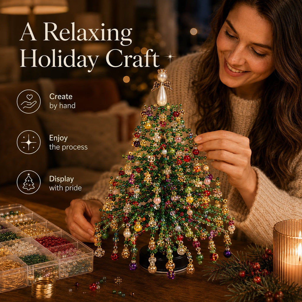 HOT SALE 49% OFFDIY Beaded Christmas Tree Kit – Create Your Own Sparkling Holiday Decoration
