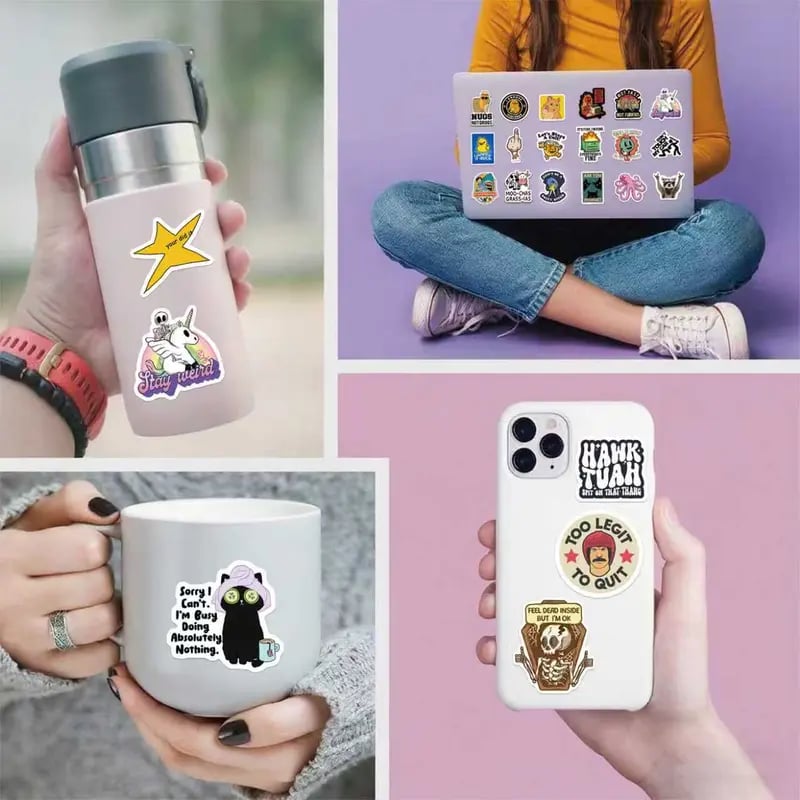 130PCS Funny Saying Sticker Pack - Snarky