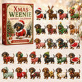 CHRISTMAS KICKOFF 40% OFF - Xmas Weenie Advent Calendar 2026 - 24-Day Festive Countdown, Acrylic Charms Blind Box - Gift For Dachshund Lovers
