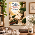 Cats Chillin' with Books 2027 Wall Calendar | A4 Cozy Cat & Book Lover Calendar | Designed by Isabel Kline | TYIIPLUS