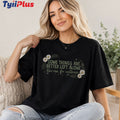 Funny Introvert Shirt for Women – Plus Size Oversized Floral Graphic Tee | "Some Things Are Better Left Alone" Casual Cotton T-Shirt