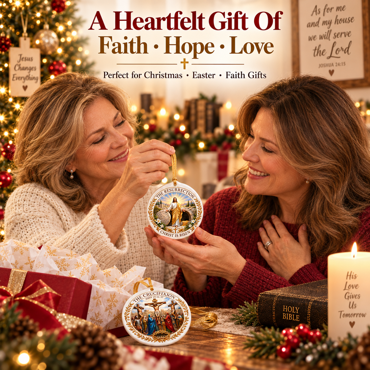 Christian Faith Ceramic Ornament — A Story of Love & Hope - image 5