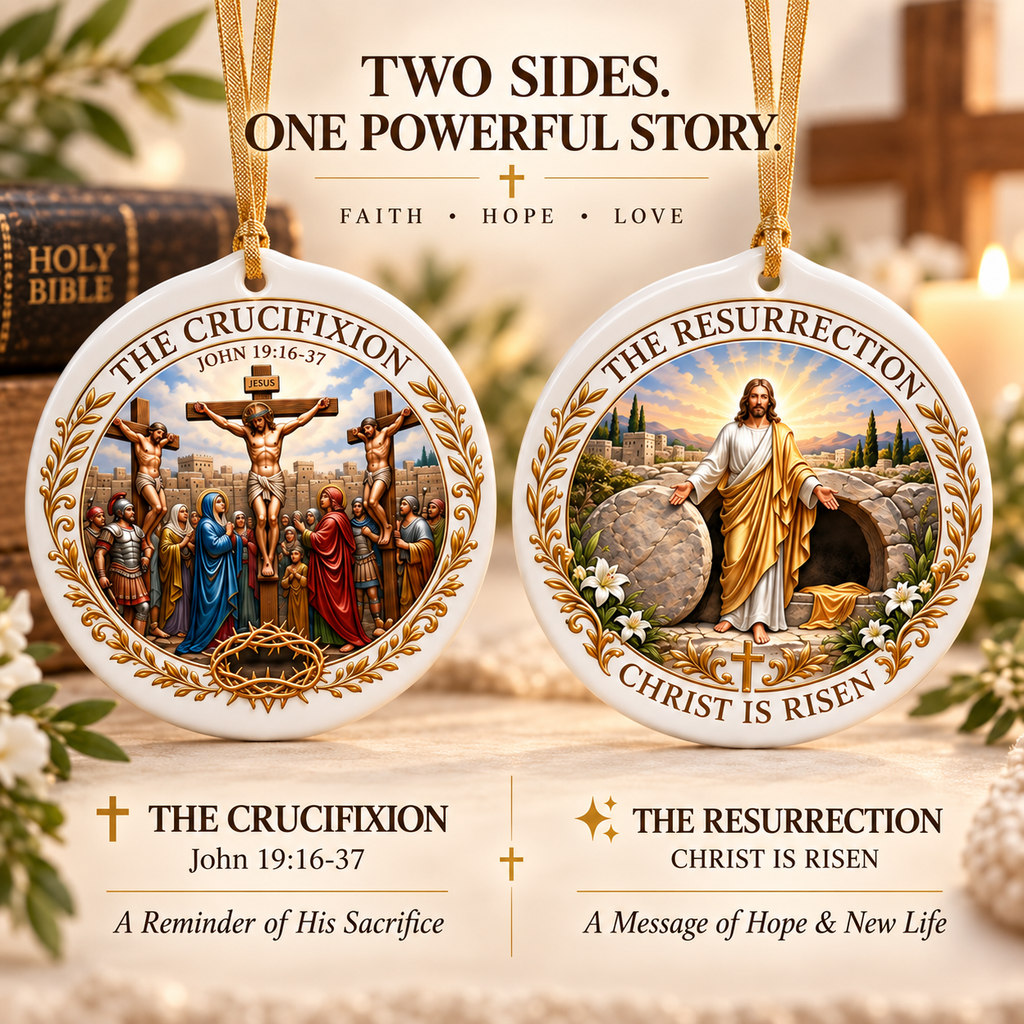 Christian Faith Ceramic Ornament — A Story of Love & Hope - image 2