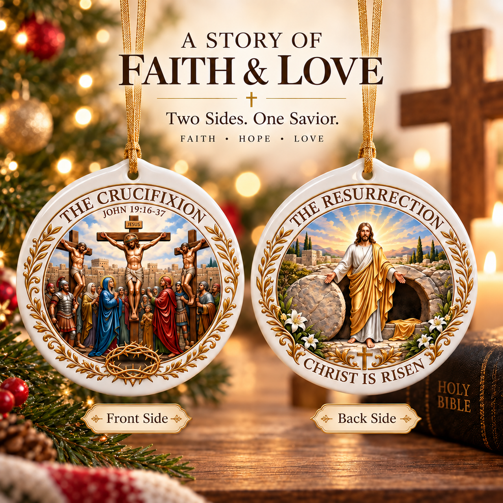 Christian Faith Ceramic Ornament — A Story of Love & Hope - image 1