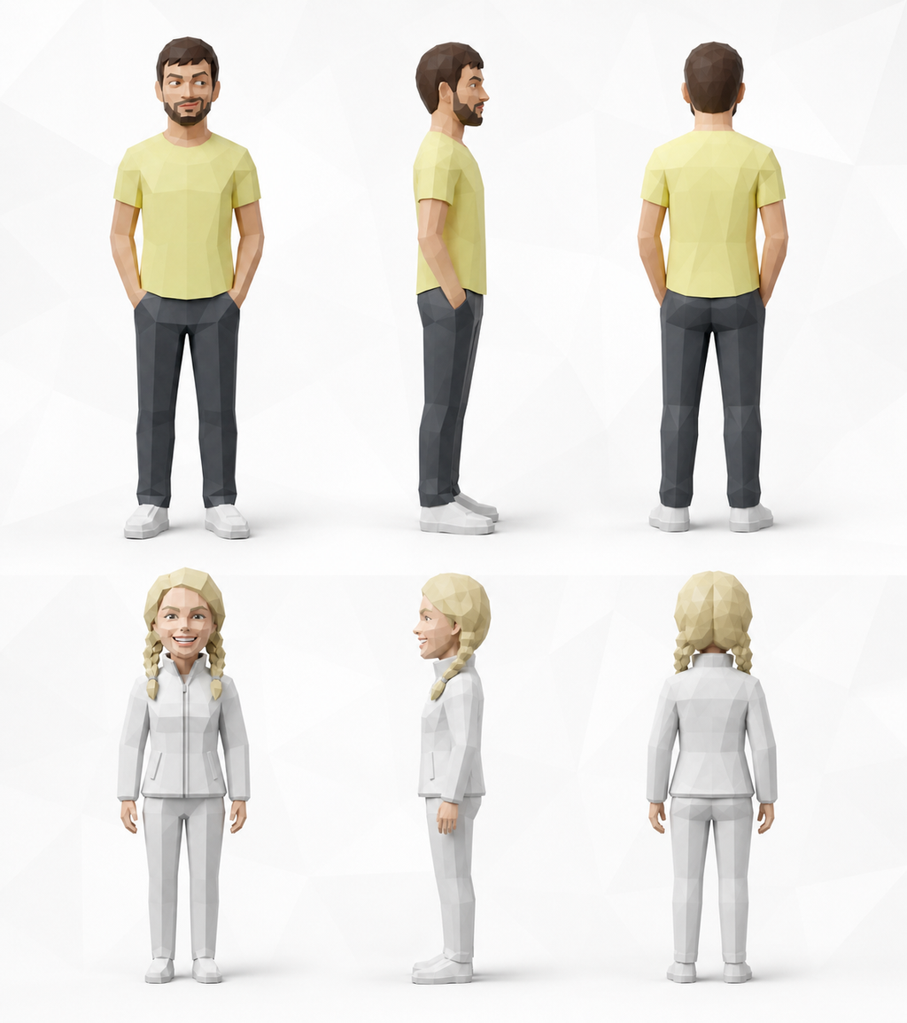 Custom LOW POLY Figurine – Personalized 3D Avatar