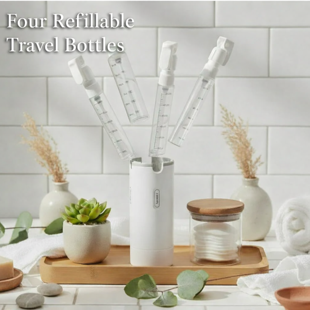 4‑in‑1 Travel Dispenser – Leak‑Proof, TSA‑Ready, and Effortless