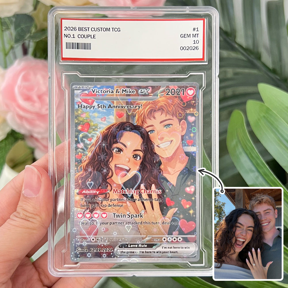 Personalized Couple Anime Art Pokecard Trading Card