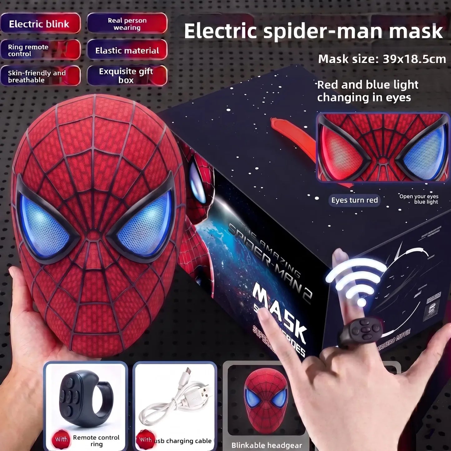 Spidey Light-Up Mask with Remote Ring