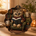 Cozy Reading Animal Hanging Ornament – Whimsical Woodland Book Lover Decoration