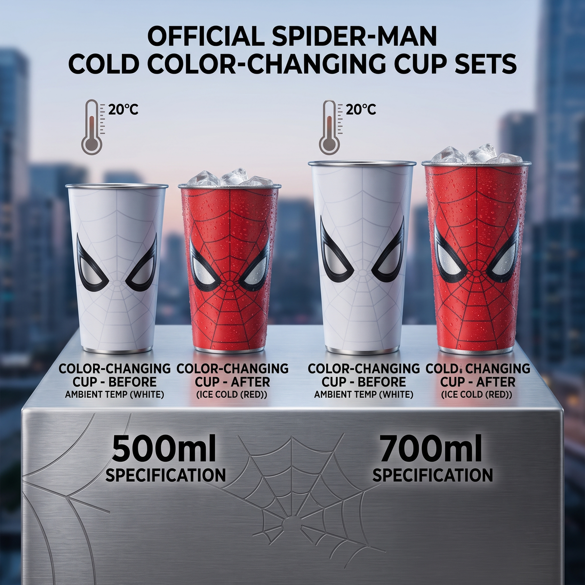 50% off - Spider-Man Color-Changing Tumbler | Cold-Reactive Iced Cup