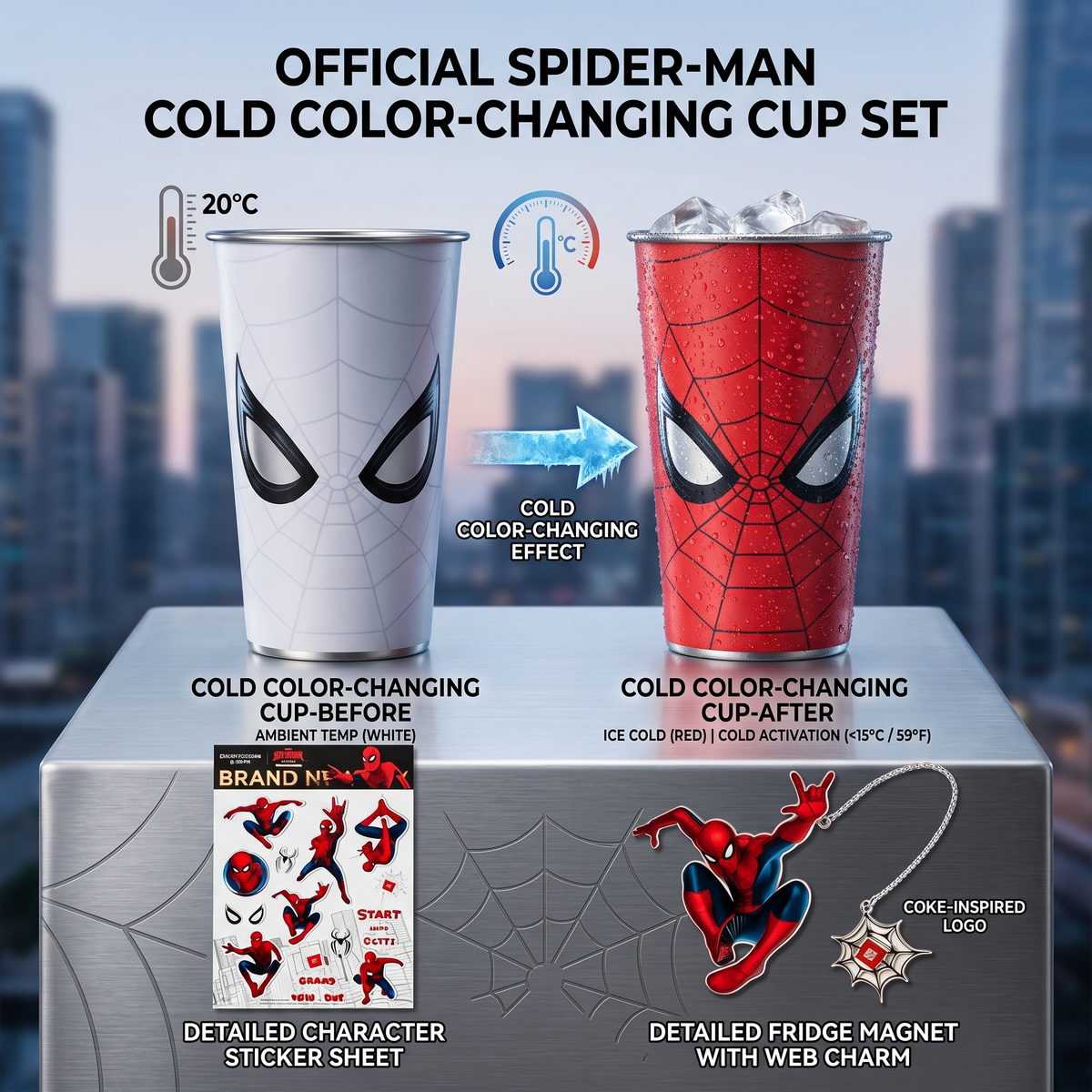50% off - Spider-Man Color-Changing Tumbler | Cold-Reactive Iced Cup