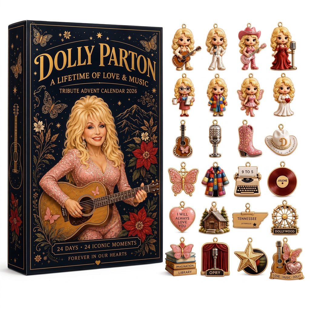 Dolly Parton Tribute Advent Calendar 2026 | 24 Iconic Moments Collectible Charms Set