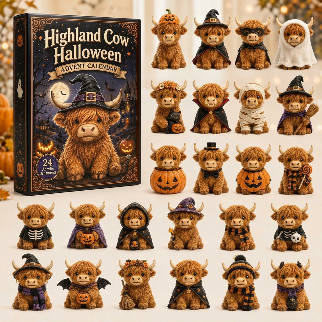Highland Cow Halloween Advent Calendar 2026 – 24-Day Spooky Countdown Blind Box